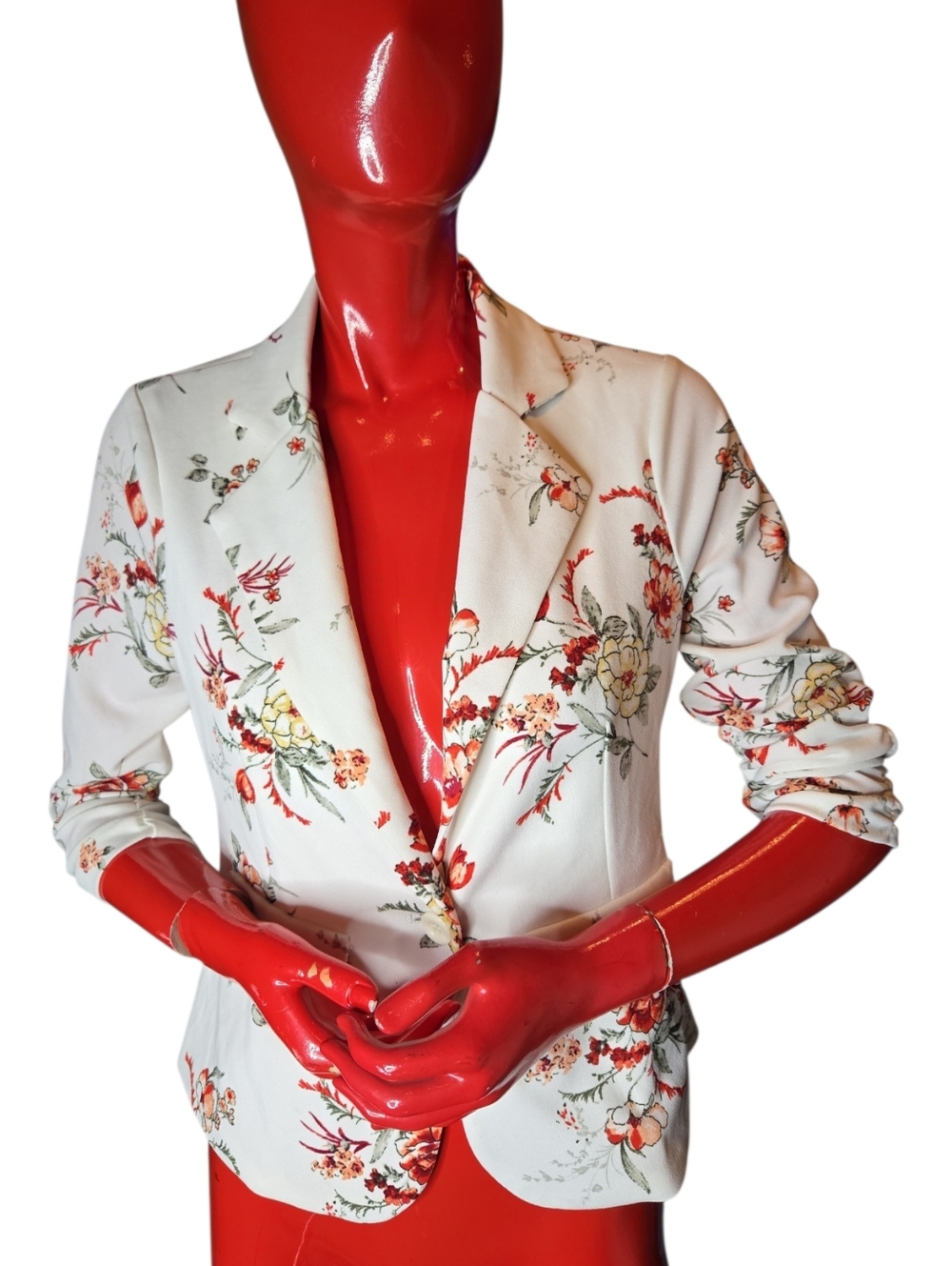 Crescent & Willough Floral Blazer